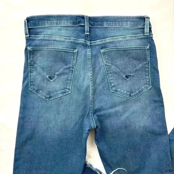 Hudson Barbara Med Wash Highrise Super Skinny Raw Hem Stretch Ankle Jean Size 30 - Picture 5 of 16